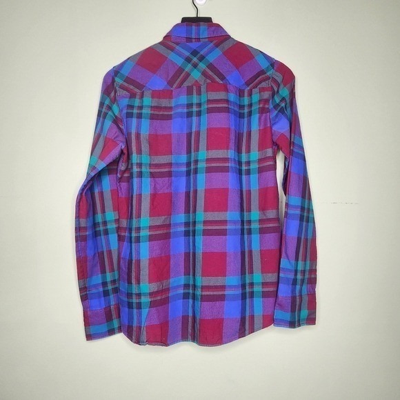 J Crew Plaid Long Sleeve Button Up Shirt Pockets Multi Preppy Classic 6 - Picture 2 of 4